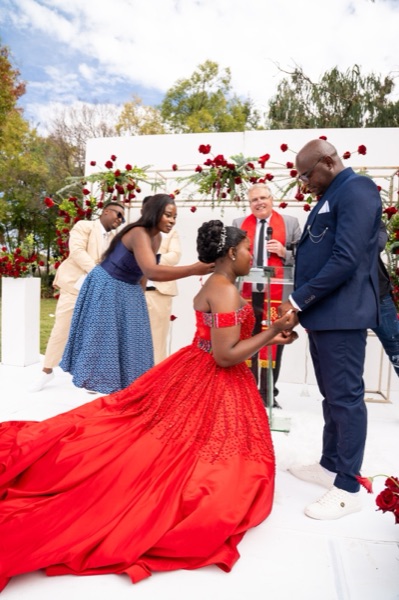 Wedding ceremony by Dr. Gerrit Rademeyer in Rheenendal